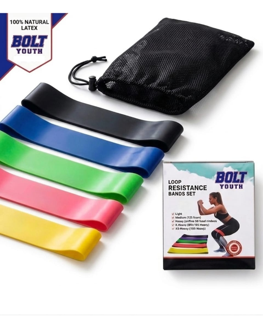 BOLT YOUTH Resistance Bands for Exercise Mini Loop Band for Gym Toning Exercise Resistance Bands Set Elastic Band Stretch Band for Workout Natural Latex TheraBand Elastic, Multicolor