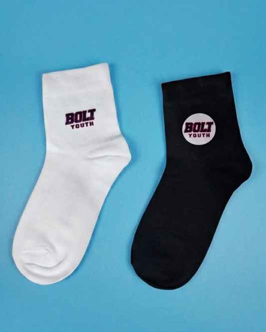 BOLT YOUTH Socks for Men Combed Cotton Crew & Calf Length Formal Socks Breathable Anti-Odour Arch Support Anti-Slip Fit Reinforced Heel & Toe Soft Durable Office & Casual Wear, Pack of 2